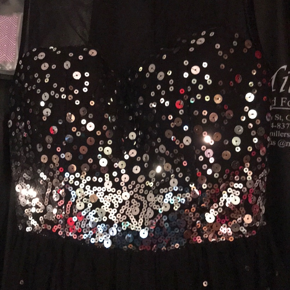 Black sparkle short dress